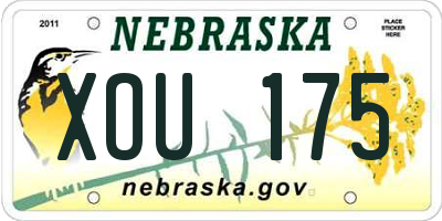 NE license plate XOU175