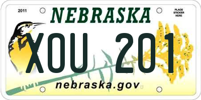 NE license plate XOU201