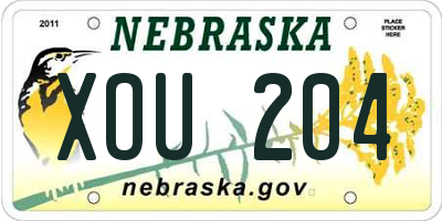 NE license plate XOU204