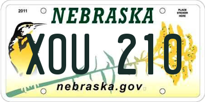NE license plate XOU210