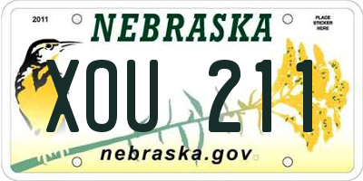 NE license plate XOU211
