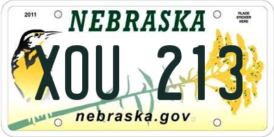 NE license plate XOU213