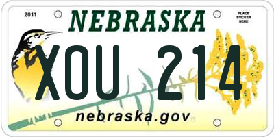 NE license plate XOU214