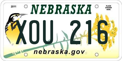 NE license plate XOU216