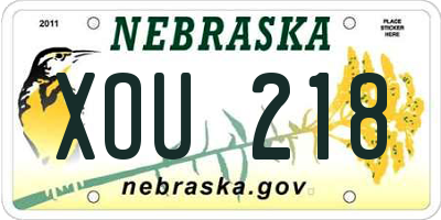 NE license plate XOU218
