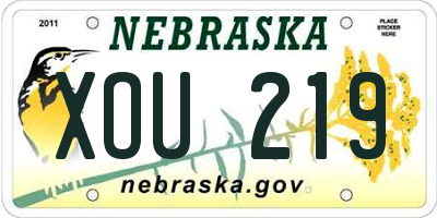 NE license plate XOU219