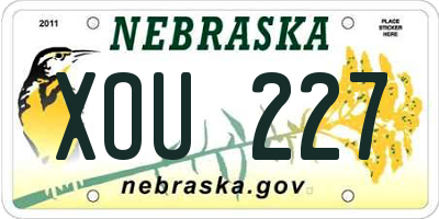 NE license plate XOU227