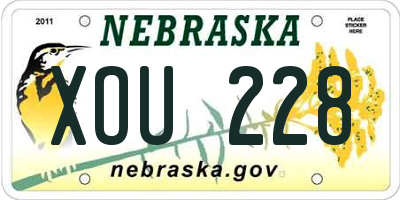 NE license plate XOU228