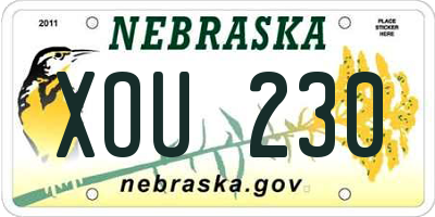 NE license plate XOU230