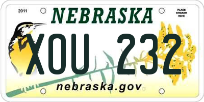 NE license plate XOU232