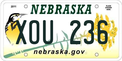 NE license plate XOU236