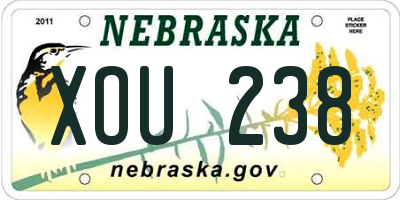 NE license plate XOU238