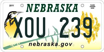 NE license plate XOU239
