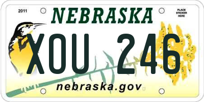NE license plate XOU246