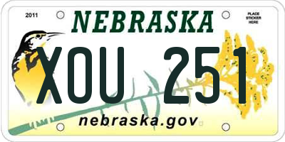 NE license plate XOU251