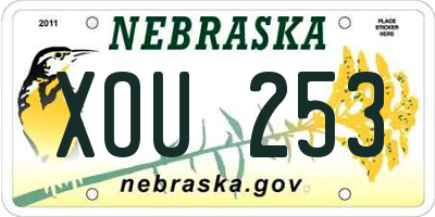 NE license plate XOU253