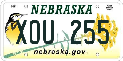 NE license plate XOU255