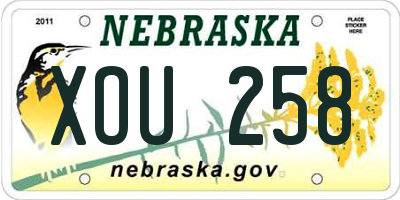 NE license plate XOU258