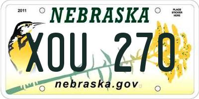 NE license plate XOU270