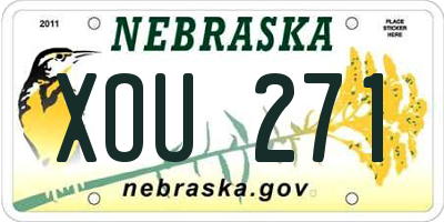 NE license plate XOU271
