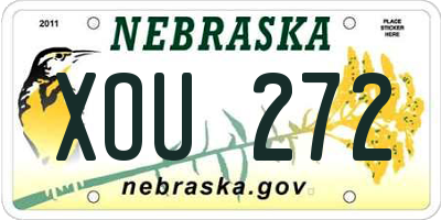 NE license plate XOU272
