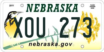 NE license plate XOU273