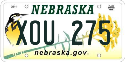 NE license plate XOU275