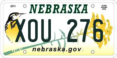 NE license plate XOU276