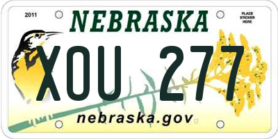 NE license plate XOU277