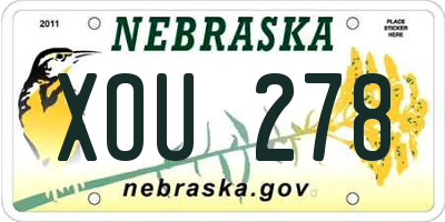 NE license plate XOU278