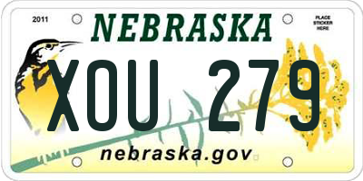 NE license plate XOU279