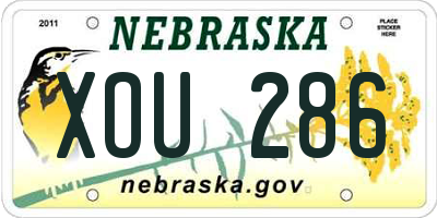 NE license plate XOU286