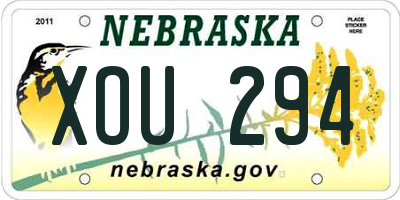 NE license plate XOU294