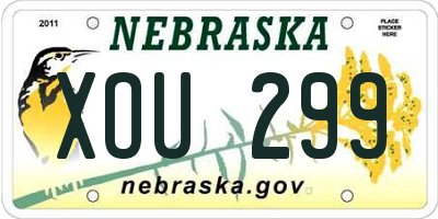 NE license plate XOU299