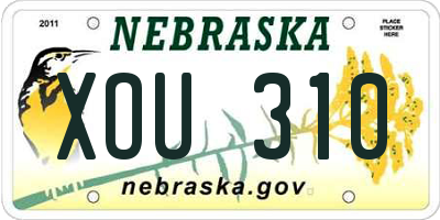 NE license plate XOU310