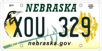 NE license plate XOU329