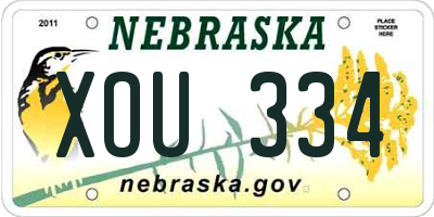 NE license plate XOU334