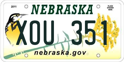 NE license plate XOU351
