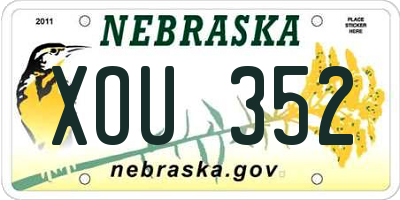 NE license plate XOU352