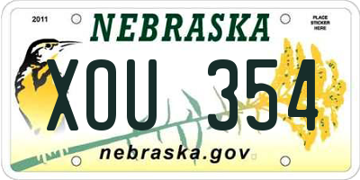 NE license plate XOU354
