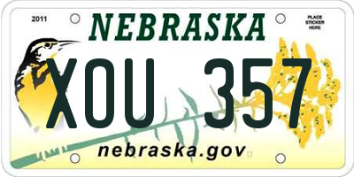NE license plate XOU357