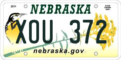 NE license plate XOU372