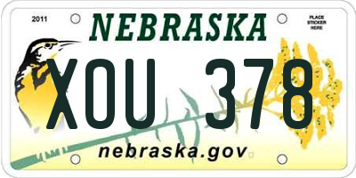 NE license plate XOU378