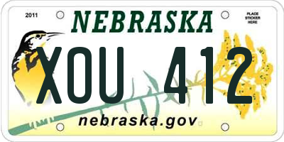 NE license plate XOU412