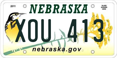NE license plate XOU413