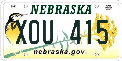 NE license plate XOU415