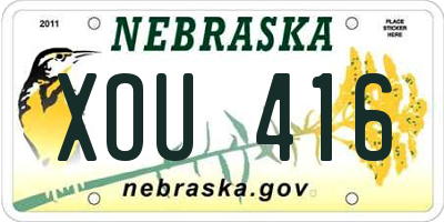 NE license plate XOU416