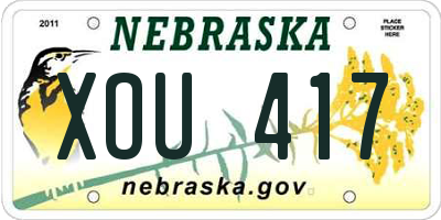 NE license plate XOU417