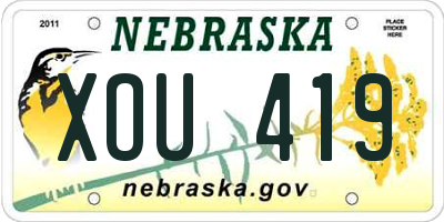 NE license plate XOU419