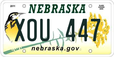 NE license plate XOU447